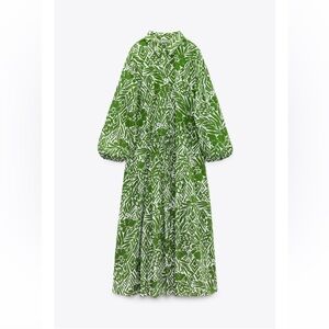Zara Green Printed Dress